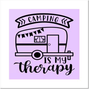 Camping Is My Therapy Camper RV Posters and Art